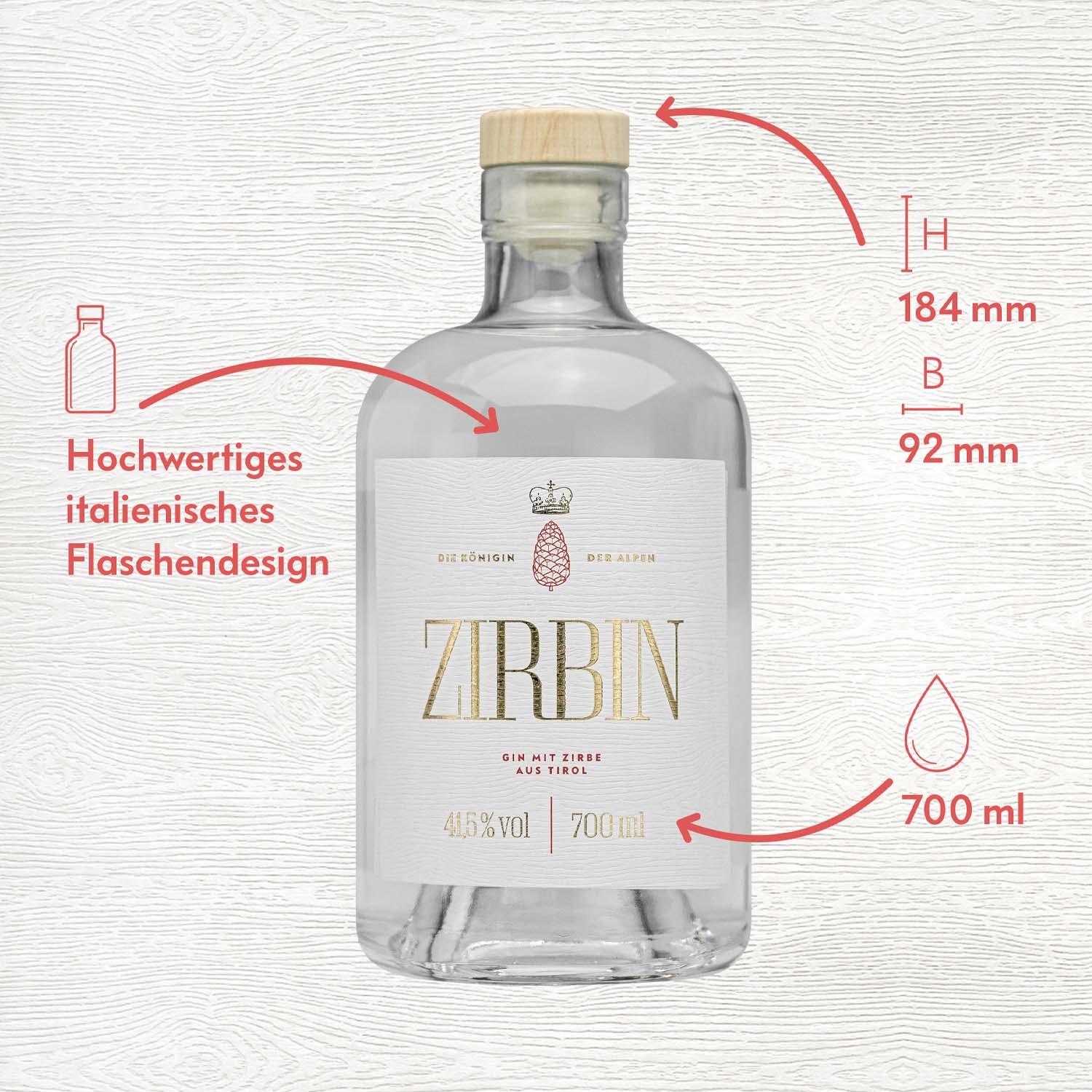 Zirbin Dry Gin 0,7 lt 41,5% vol. alc.