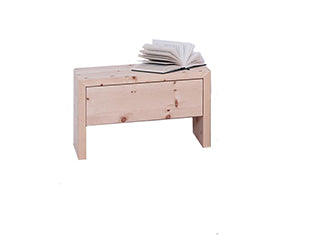 Nachttisch aus Zirbenholz mit Schublade - Metallfrei