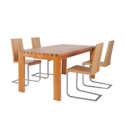 Tischgruppe mit 6 Stühlen in Kirsche - &