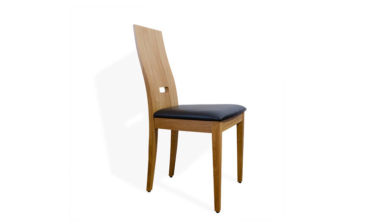 Massivholz Stuhl aus Eiche mit Leder Polsterung I Handwerk I  &