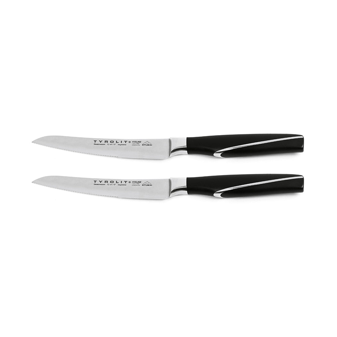 Hochwertige Steakmesser aus Edelstahl  | 2 Stück | 12 cm Klinge | ergonomischer Griff