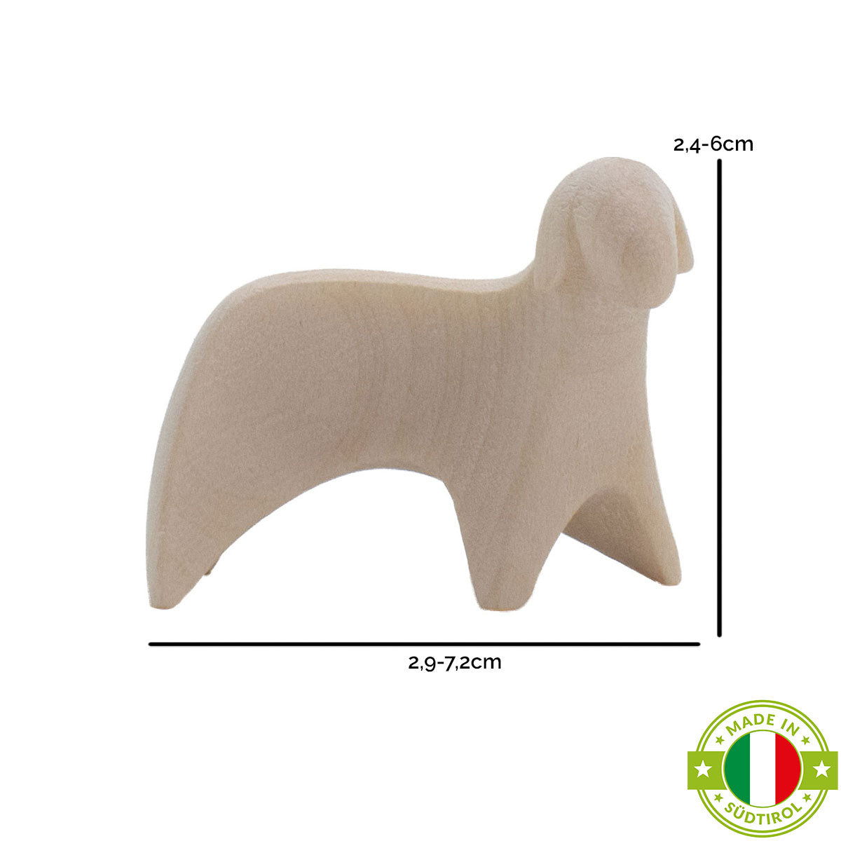 Krippenfigur ‘Schaf stehend rechts schauend’ | Ahorn natur | in verschiedenen Größen | Made in Südtirol