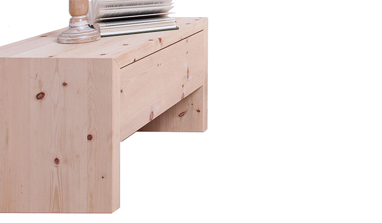 Nachttisch aus Zirbenholz mit Schublade - Metallfrei
