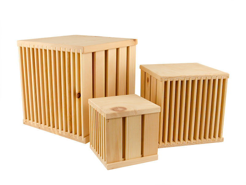 Multifunktionaler Möbelwürfel aus Zirbenholz - &