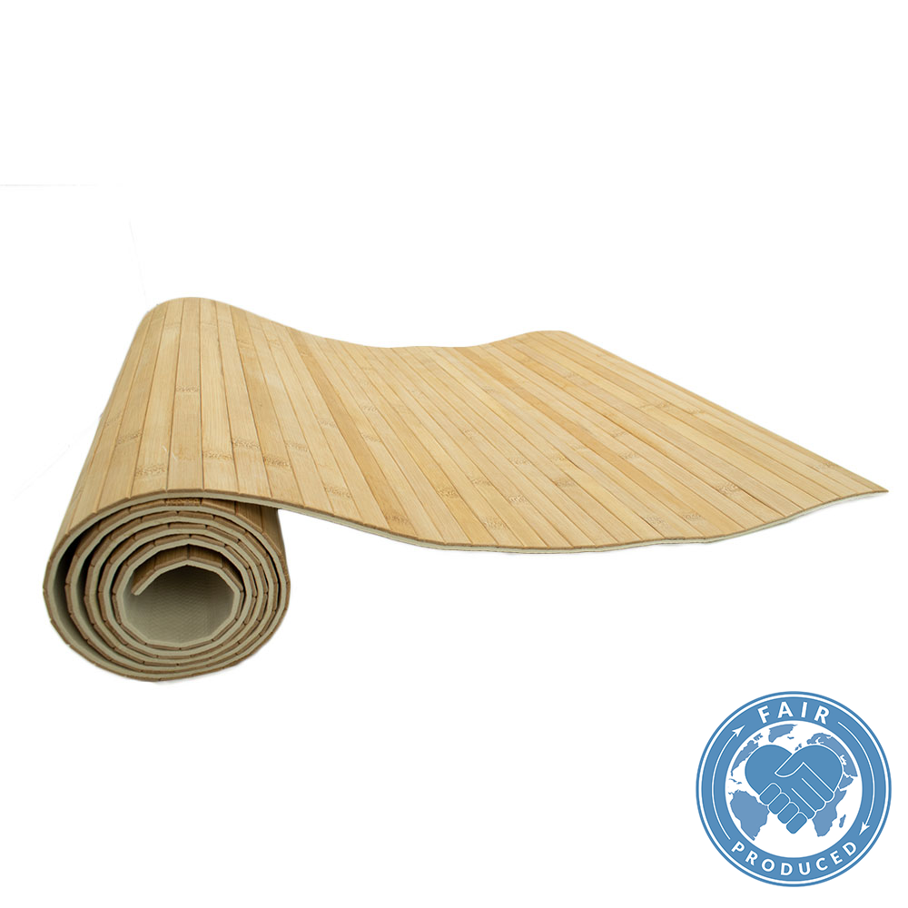 Rutschfeste Matte aus natürlichem Bambus für Yoga, Bad, Küche